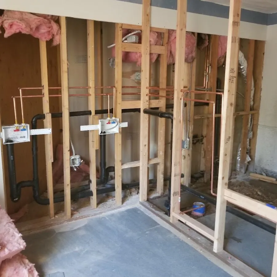 Copper pipe rough-in and plumbing installation in De Pere